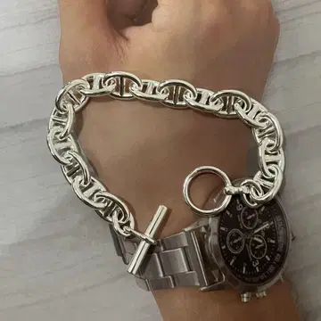 OVY 실버 앵커 체인 브레이슬릿 팔찌