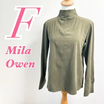 Mila Owen 카키 긴팔 블라우스 사이즈 M 오피스 캐주얼 깔끔한