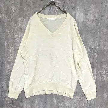 아메리칸 홀릭 V넥 니트 스웨터 심플 캐주얼 루즈핏