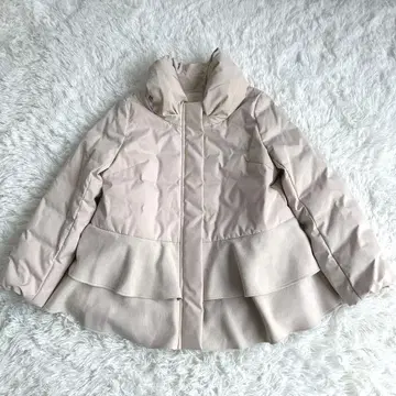 [ 24AW ] 빅 로즈 티아라 리본 옷깃 다운 코트 42 XL 베이지