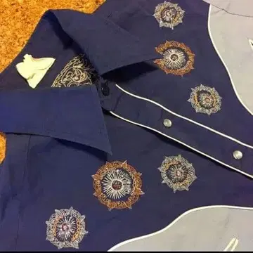 레어 M Rocking Ranchwear 웨스턴 셔츠 자수