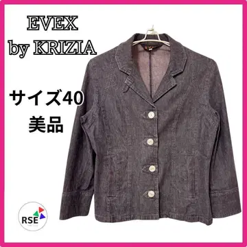 새상품급 에벡스 바이 크리츠아 테일러드 자켓 데님풍 린넨 사이즈 40