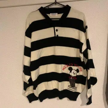 미키마우스 스트라이프 니트 피케 셔츠