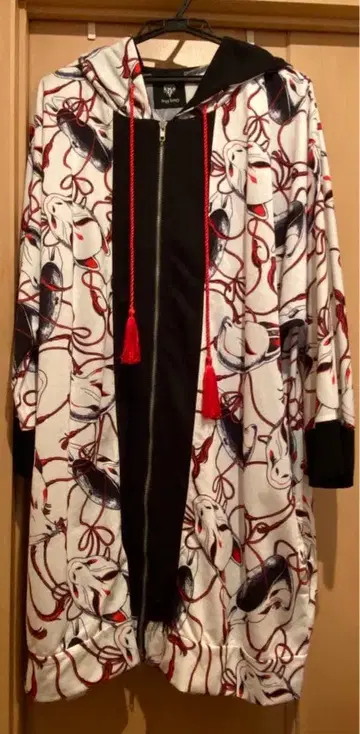 드래그 허니 여우 가면 롱 후드티