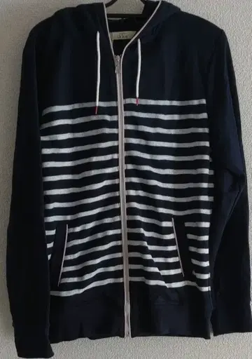 ikka 풀 지퍼 후드티 L 네이비