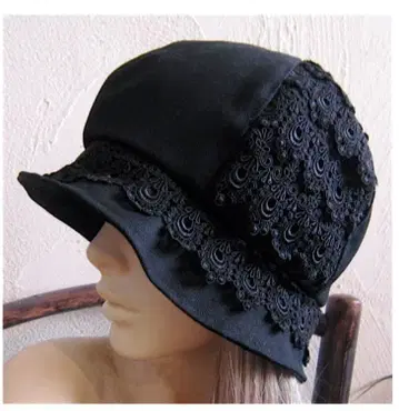 미사용 새상품 블랙 레이스 크로셰