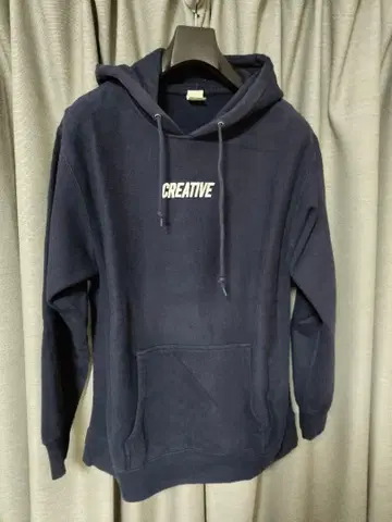 CREATIVE 자수 네이비 후드티