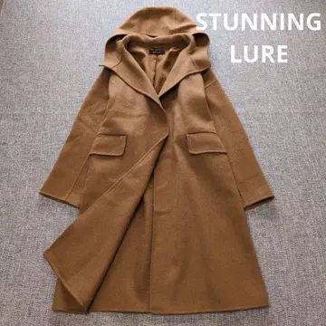 스터닝 루어 캐시미어 94% 리버 후디드 코트 넉넉한 핏