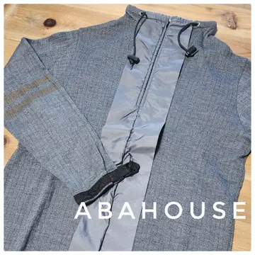 미사용 ABAHOUSE 집업 울 풀오버 그레이 헤이세이 레트로