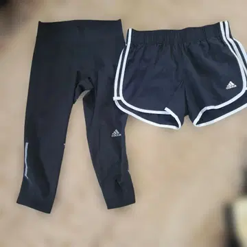adidas 블랙 레깅스 숏팬츠 세트