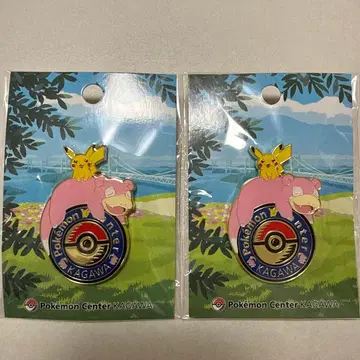 포켓몬 센터 카가와 한정 야돈 피카츄 로고 핀즈 2개