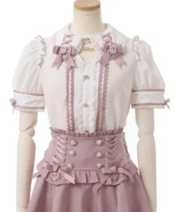 [ LIZLISA ] 트윈 리본 액세서리 블라우스