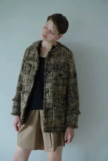 CLANE 노카라 트위드 자켓 / 택 없음, 거의 새상품, 클라네