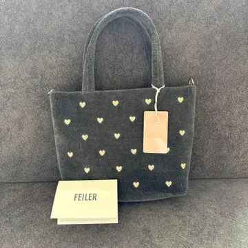 미사용 새상품 FEILER 하트 무늬 토트백 그레이 러브리 하트