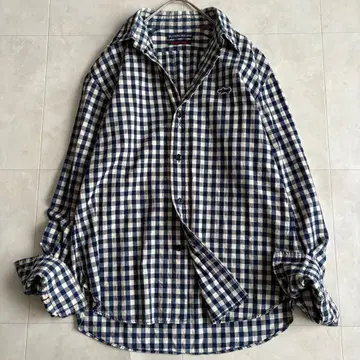 TIGRE BROCANTE 깅엄 긴팔 셔츠 네이비 S 일본제 인디고