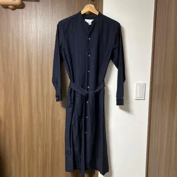 MY 버튼 긴팔 셔츠 원피스