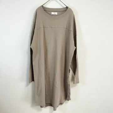 iriey 백 로고 사이드 버튼 롱 티셔츠 F 모카 계열 튜닉