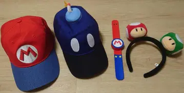 USJ 마리오 파워업 밴드 & 모자 2종과 머리띠 세트