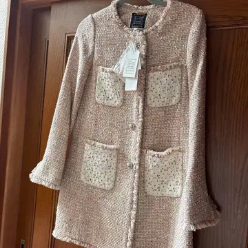 신시아 리 트위드 비쥬 롱 자켓