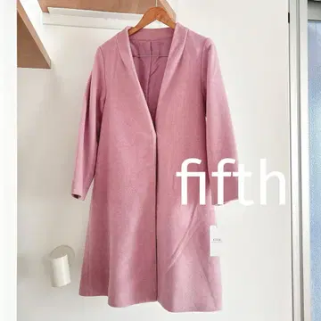 택 포함 새상품 fifth 피프스 노카라 롱 코트 라벤더