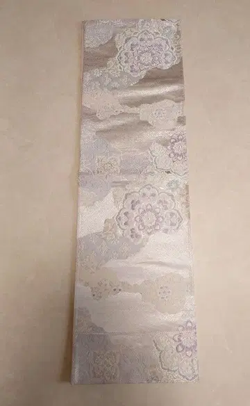 고급 후쿠로 오비 기모노 포멀 후리소데 연보라 계열 순수 실크