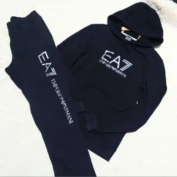 [레어] 엠포리오 아르마니 후드티 셋업 빅 로고 XL 블랙