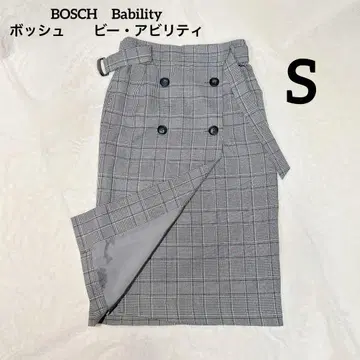 [ BOSCH ] 울 글렌체크 타이트 스커트 보쉬 S 사이즈
