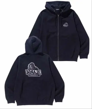 XLARGE 지퍼 후드티 블랙