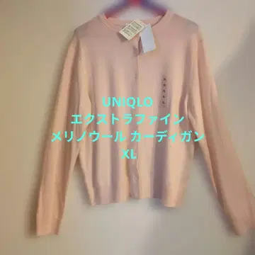 UNIQLO 엑스트라 파인 메리노울 가디건 XL 핑크