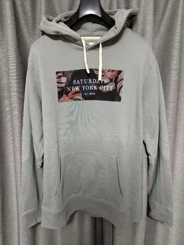 Saturdays NYC 후드 부착 후드티 그레이