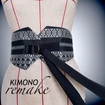 헌상 패턴 새시 벨트 W60~90cm 기모노 리메이크 포멀 71135