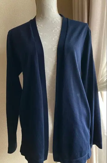 PLST 긴팔 가디건 네이비 무지 심플