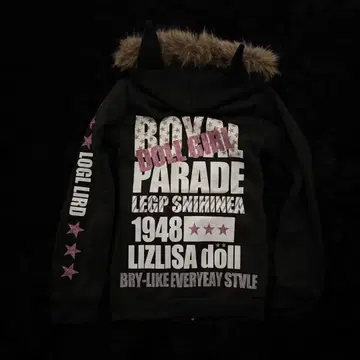 헤이세이 갸루 y2k 그런지 퍼 후드티 자켓 후드 귀달이