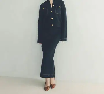 아뉴앙스 펜슬 니트 스커트 S