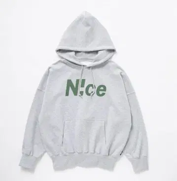 N!ce 후드 부착 후드티 그레이