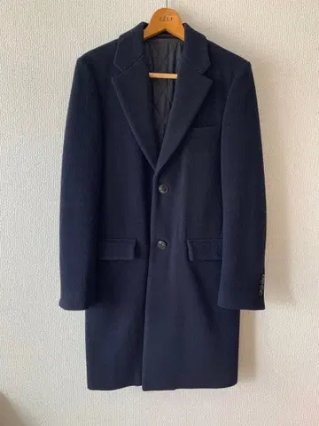 네이비 울 체스터 코트