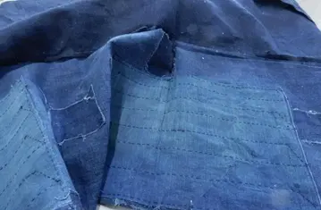 목화 메이지기 남색 무지 2폭 보로 란루