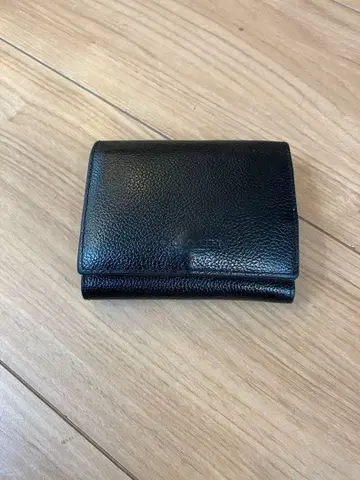 블랙 가죽 3단 폴더형 지갑