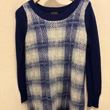 INDIVI 체크 무늬 니트 스웨터 38