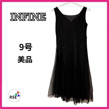 새상품급 INFINE 원피스 드레스 포멀 9호 M 블랙