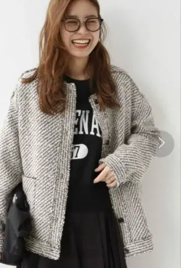 저널 스탠다드 레리움 노카라 트위드 자켓 코트