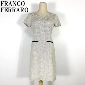 LA3265 프랑코 페라로 트위드 반팔 원피스 블랙 x 화이트2