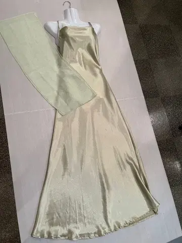 아름다운 연주회/무대/촬영/컬러 새틴/라이트 그린/롱 스톨 포함