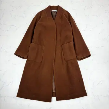 더마 컬렉션 롱 울 코트 사이드 지퍼 리브 옷깃