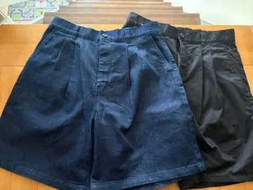 턱 인 하프 팬츠 네이비 블랙