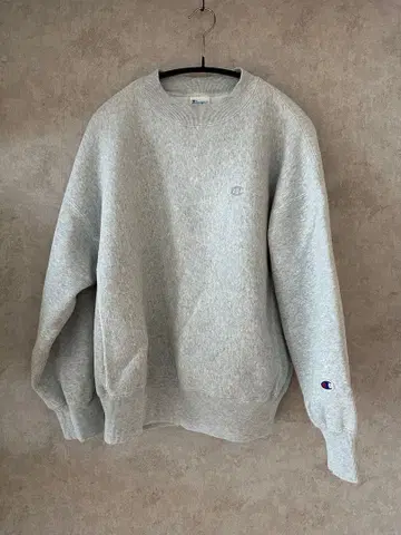 Champion 그레이 속기모 맨투맨 M 사이즈