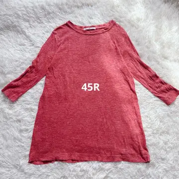 45R 45rpm 린넨 롱 슬리브 7부 소매 레드 계열