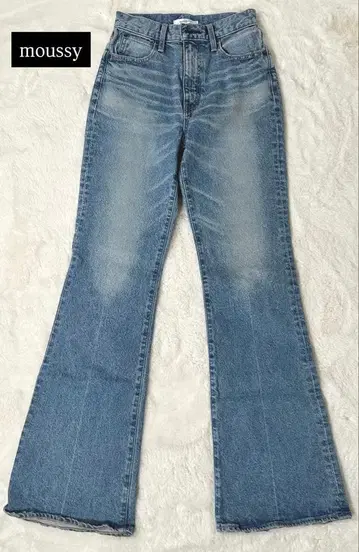 컨디션 최상 마우지 MVS FLARE L 플레어 데님 26 블루 롱 기장