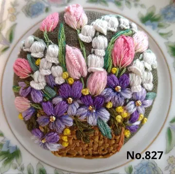 No.827 자수 브로치 핸드메이드 5cm