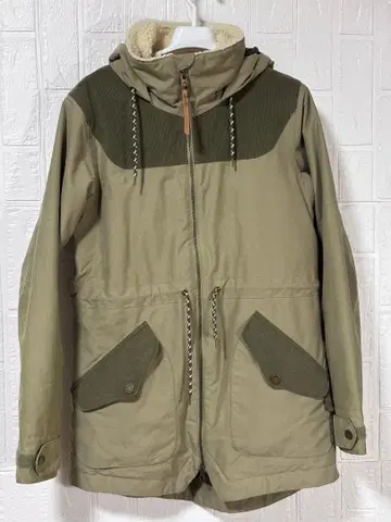 BURTON 카키 마운틴 후드티 S